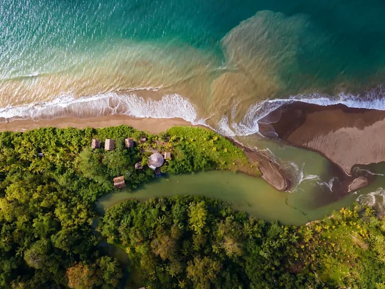 Aerial view of the Colombian Pacific coastline