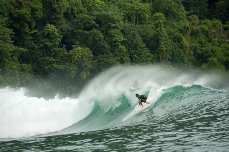 Remote Pacific surf break at El Vijo